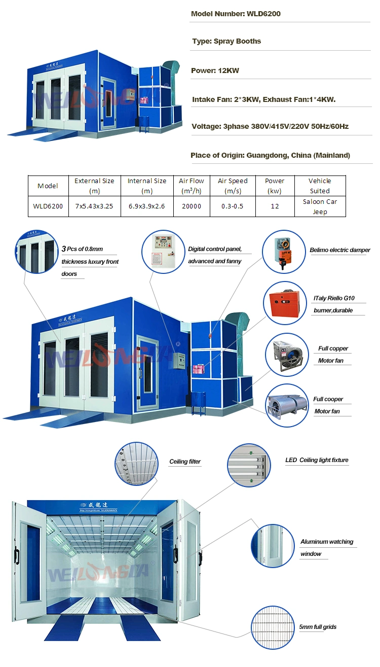 Wld6200 Nigeria CE China Paint Oven Painting Room CE for Sell